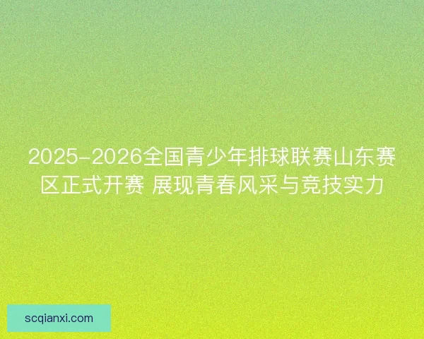 2025-2026全国青少年排球联赛山东赛区正式开赛 展现青春风采与竞技实力