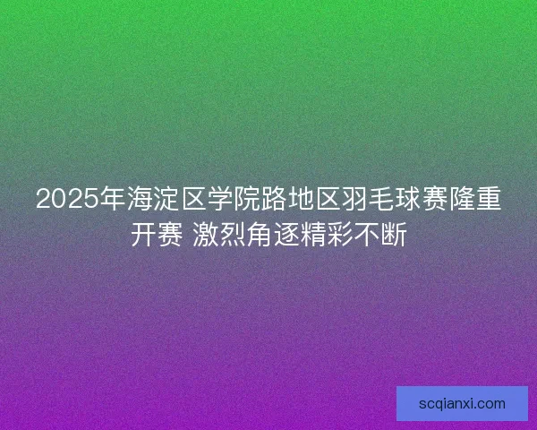 2025年海淀区学院路地区羽毛球赛隆重开赛 激烈角逐精彩不断