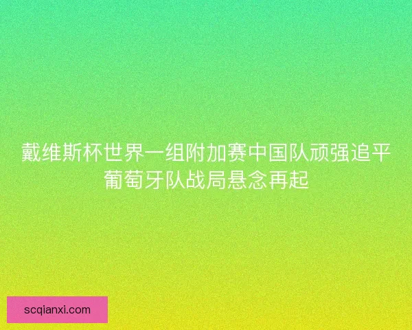 戴维斯杯世界一组附加赛中国队顽强追平葡萄牙队战局悬念再起