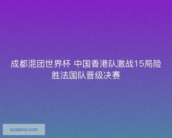 成都混团世界杯 中国香港队激战15局险胜法国队晋级决赛