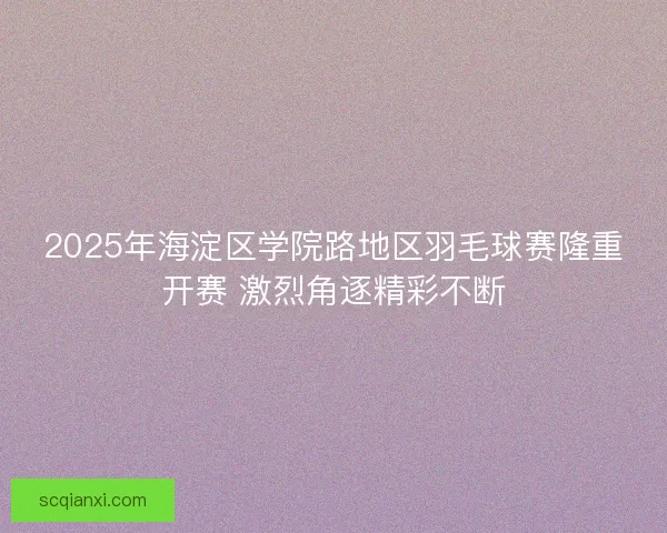 2025年海淀区学院路地区羽毛球赛隆重开赛 激烈角逐精彩不断
