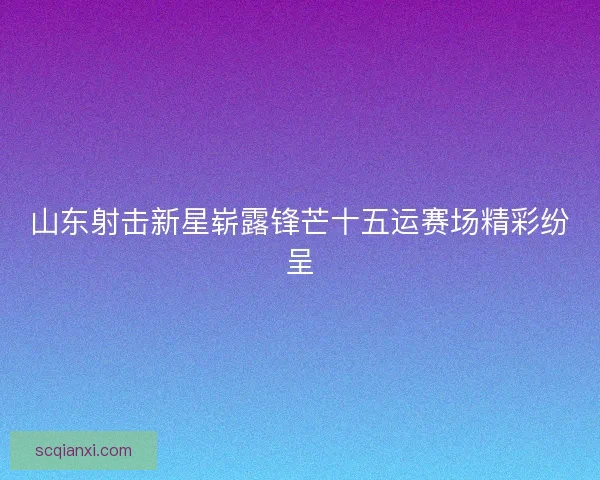 山东射击新星崭露锋芒十五运赛场精彩纷呈